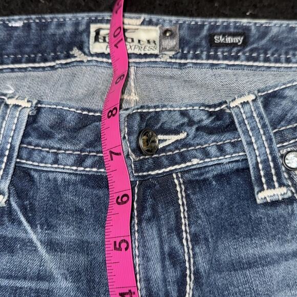 UEC EXPRESS REROCK STYLISH LOW RISE SKINNY DENIM BLUE JEANS SZ 6 - Picture 11 of 12